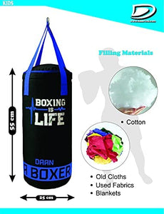 DAAN MMA Kids Boxing Punching Bag Set with Free Boxing Gloves Training Muay Fitness Workout Kickboxing Thai Taekwondo Exercise Fitness 50cm UNFILLED - DAANMMAUSA
