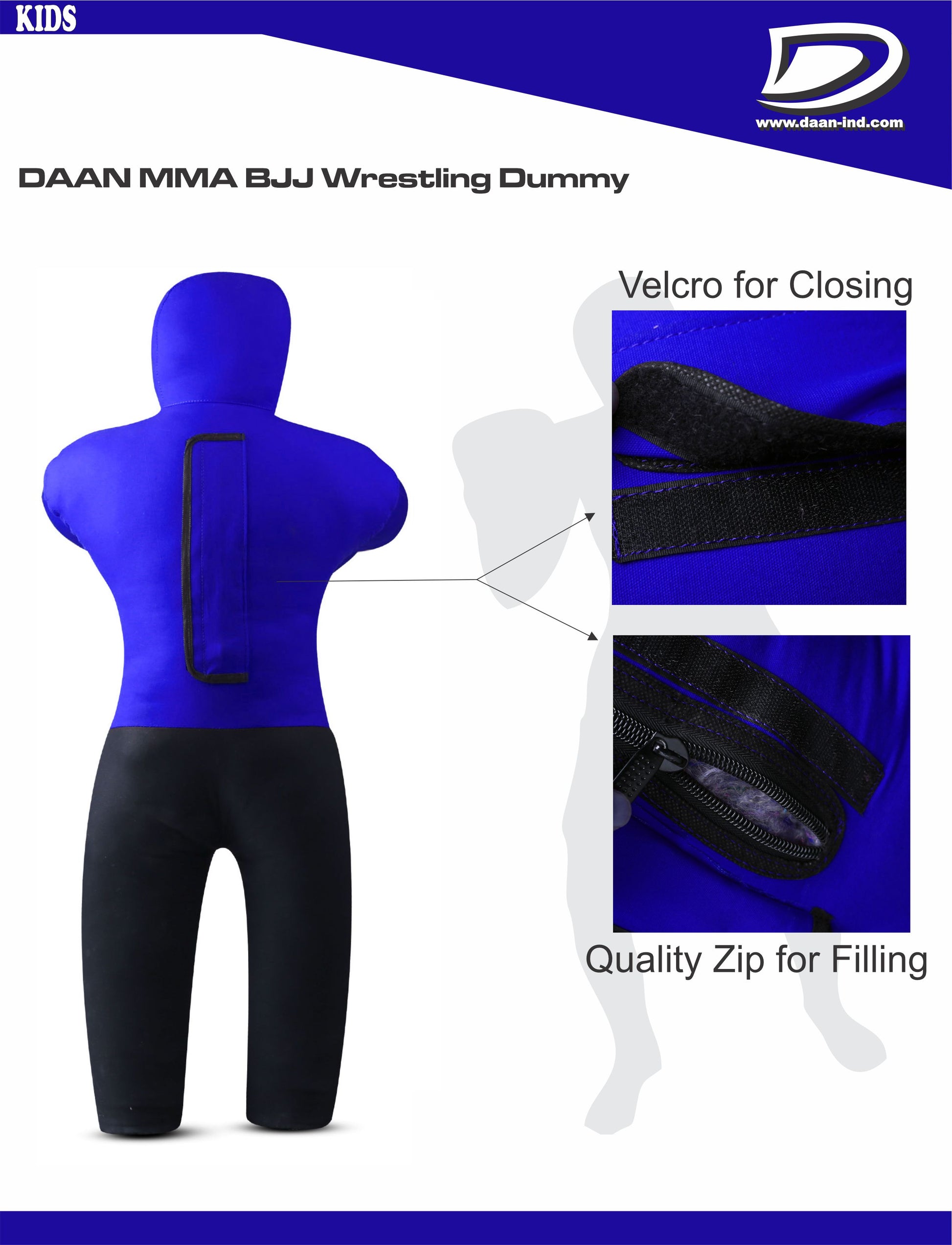 Daan Mma Grappling Dummy for Kids BJJ Wrestling Dummy Punching Bag MMA Brazilian Jiu Jitsu Children Judo Youth Throwing Boxing Dummy Dummies UNFILLED - DAANMMAUSA