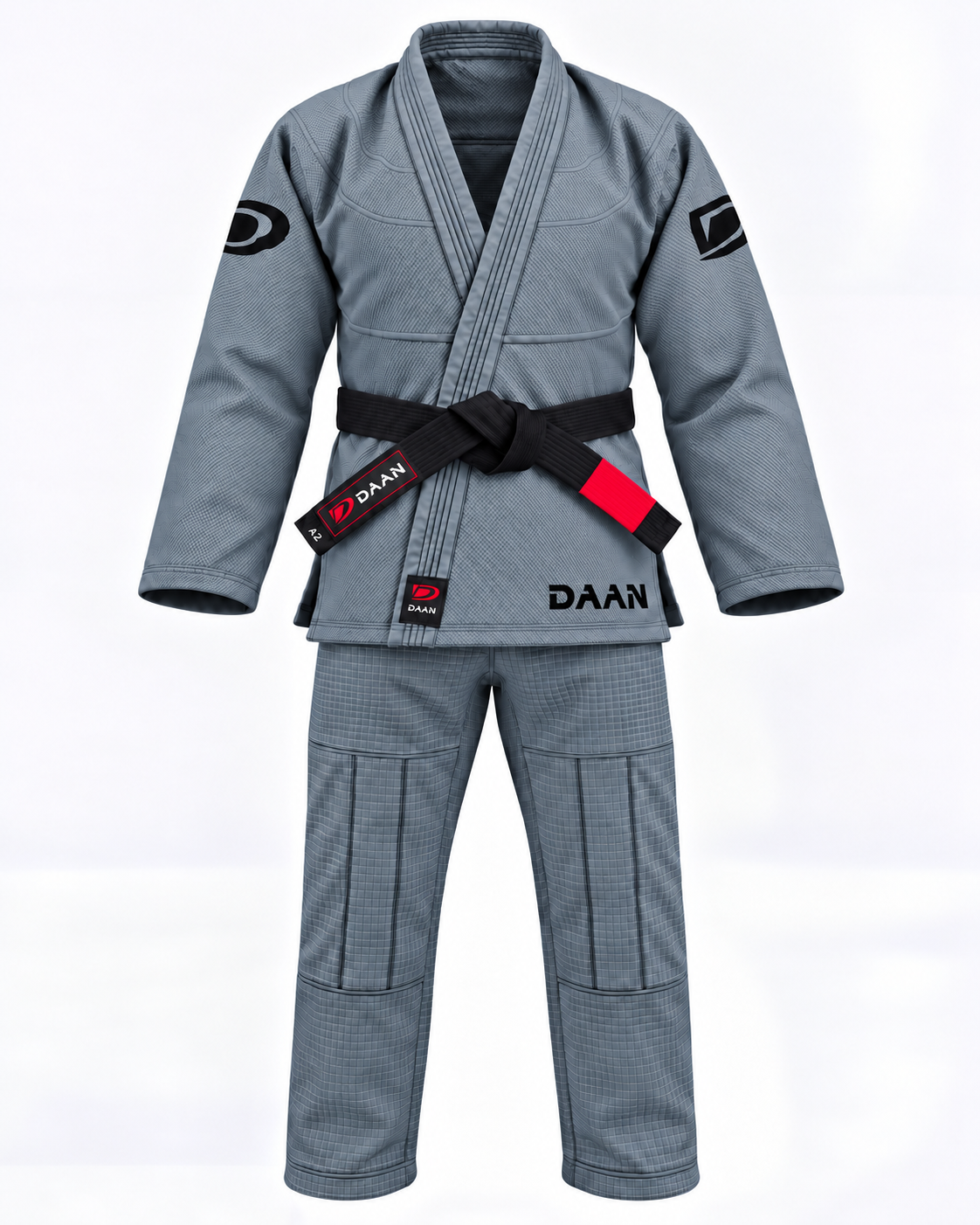 DAAN grey Ultralight BJJ gi for men, 300 GSM pearl weave jacket, view 4