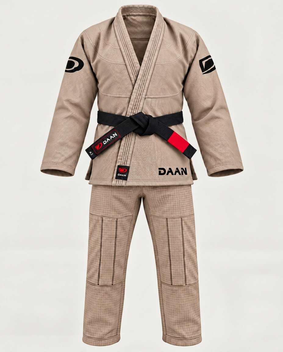 DAAN tan Ultralight BJJ gi for men, 300 GSM pearl weave jacket, view 4