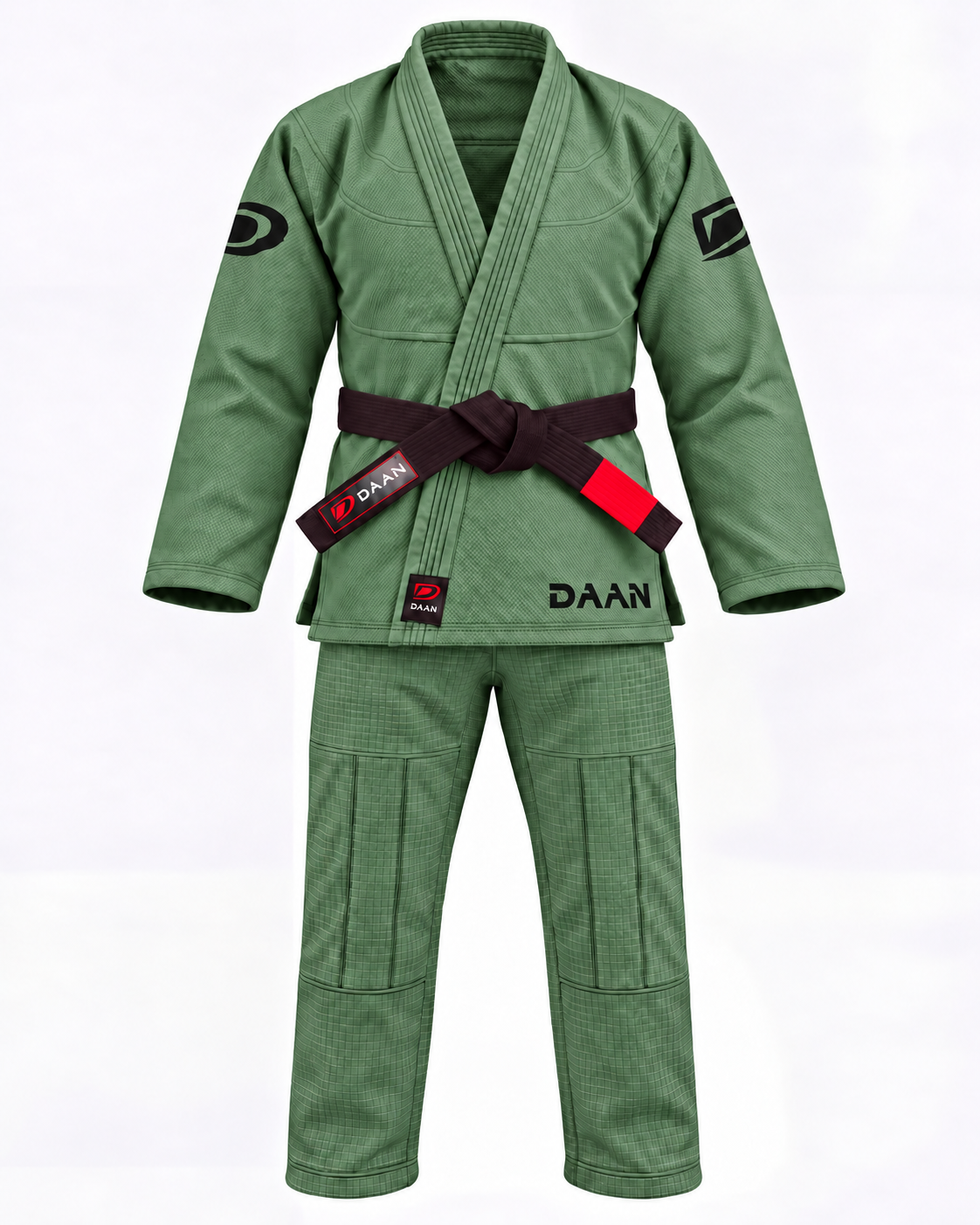 DAAN green Ultralight BJJ gi for men, 300 GSM pearl weave jacket, view 4