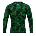 DAAN Bone Strike BJJ rash guard, green, long sleeve, men's, back view