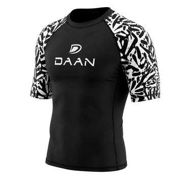 DAAN Apex Fusion BJJ rash guard, black, short sleeve, men's , side view