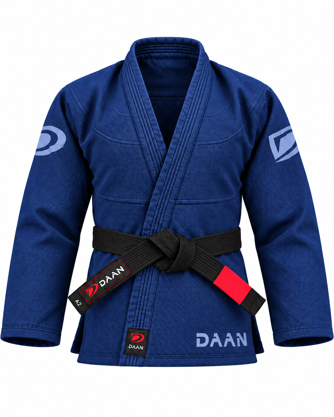 DAAN navy blue Ultralight BJJ gi for men, 300 GSM pearl weave jacket, front view