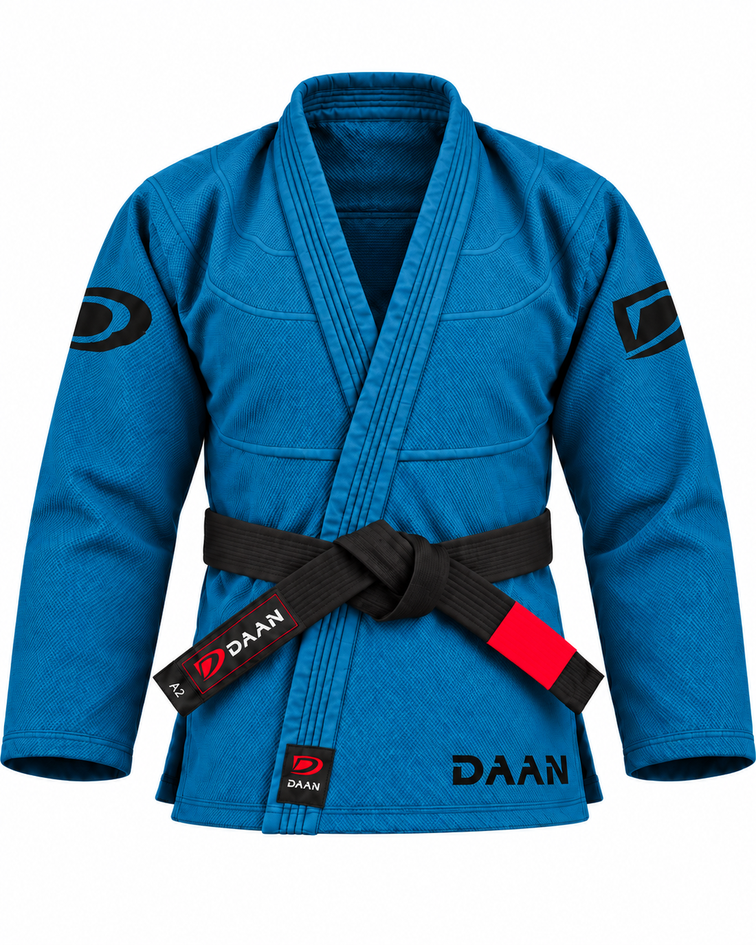 DAAN ocean blue Ultralight BJJ gi for men, 300 GSM pearl weave jacket, front view