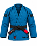 DAAN ocean blue Ultralight BJJ gi for men, 300 GSM pearl weave jacket, front view