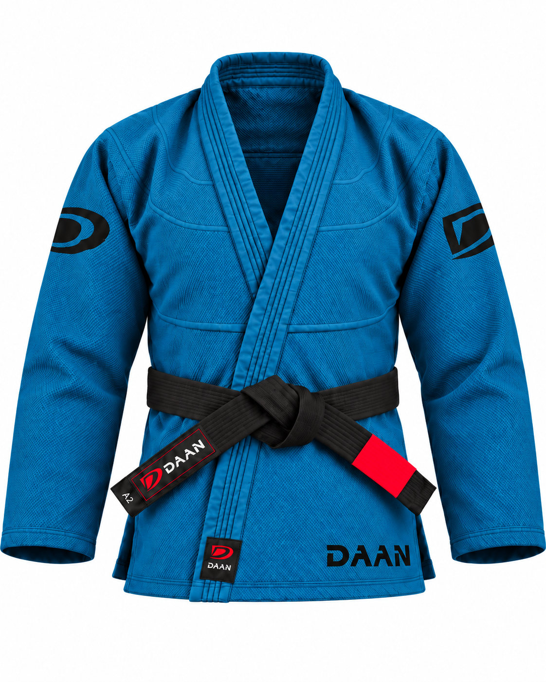 DAAN ocean blue Ultralight BJJ gi for men, 300 GSM pearl weave jacket, front view