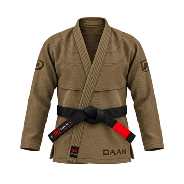 Khaki DAAN Nomad Elite BJJ gi jacket, military tan, front view