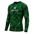 DAAN Bone Strike BJJ rash guard, green, long sleeve, men's, side view