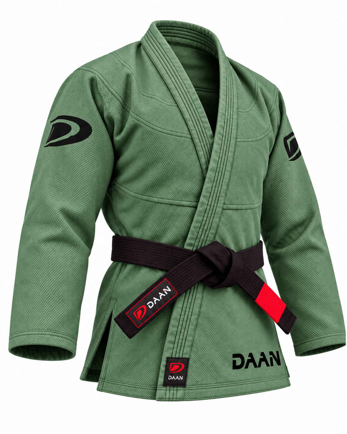 DAAN green Ultralight BJJ gi for men, 300 GSM pearl weave jacket, view 2