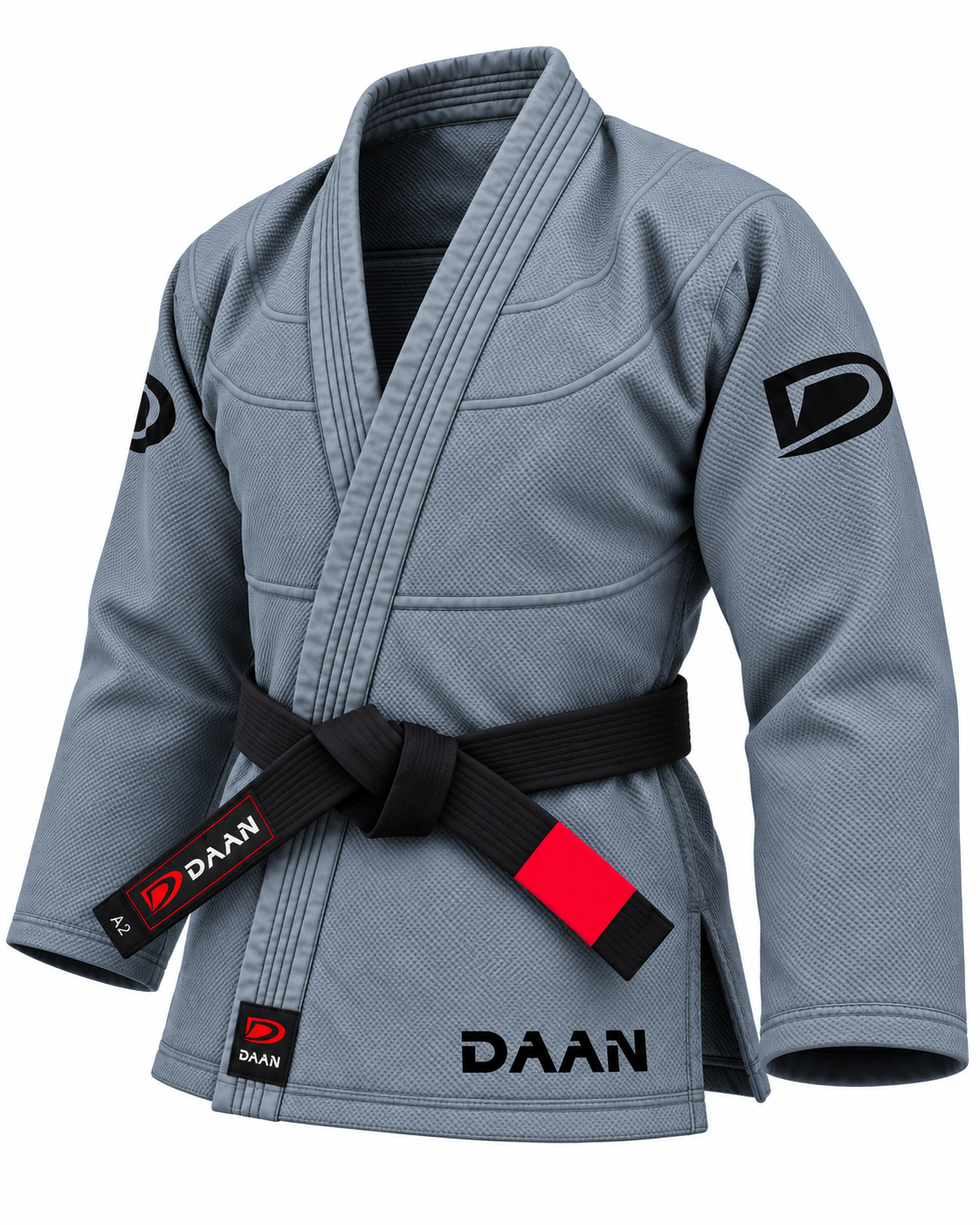DAAN grey Ultralight BJJ gi for men, 300 GSM pearl weave jacket, view 2