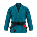 Teal DAAN Abyss Elite BJJ gi jacket, front view
