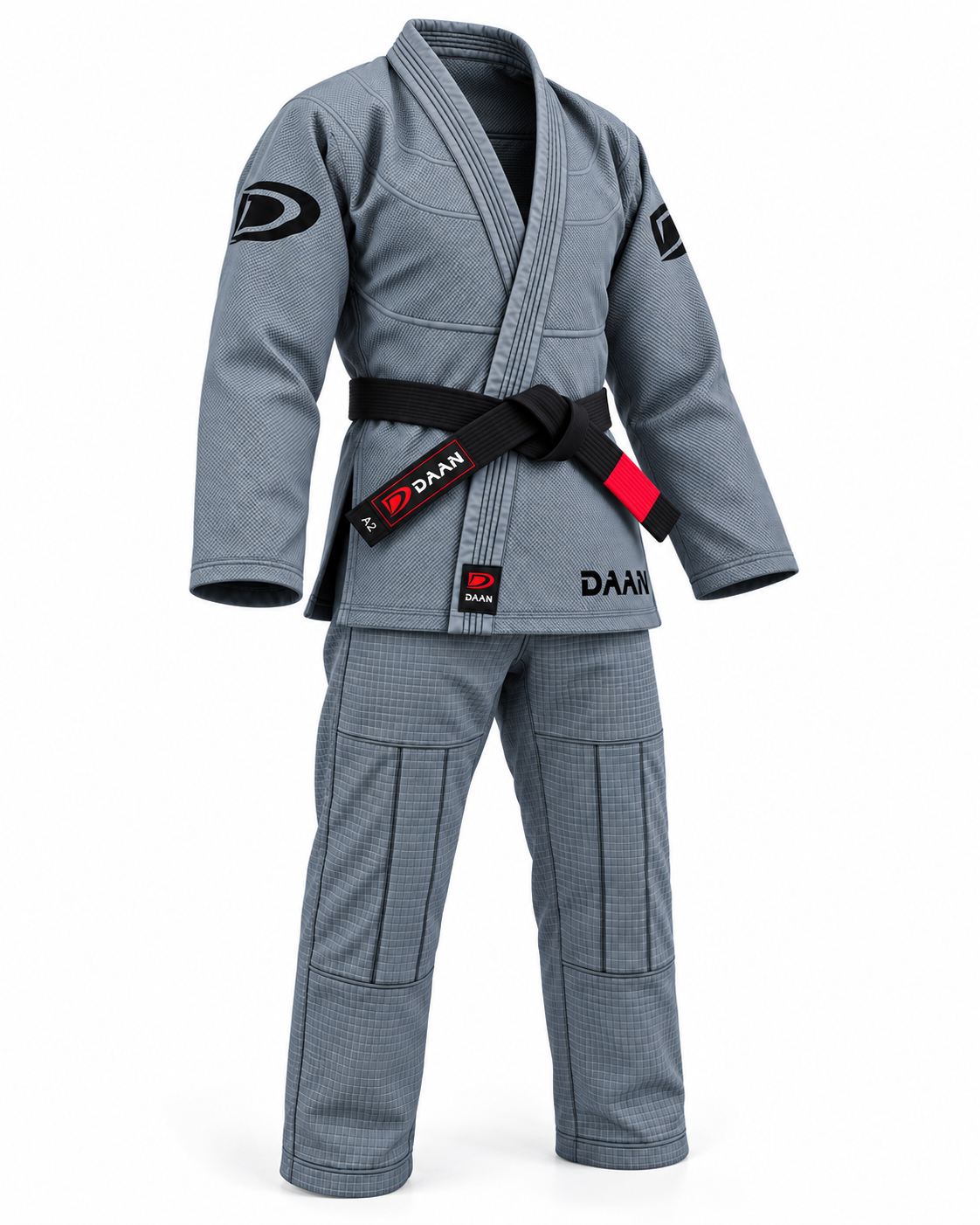 DAAN grey Ultralight BJJ gi for men, 300 GSM pearl weave jacket, view 5