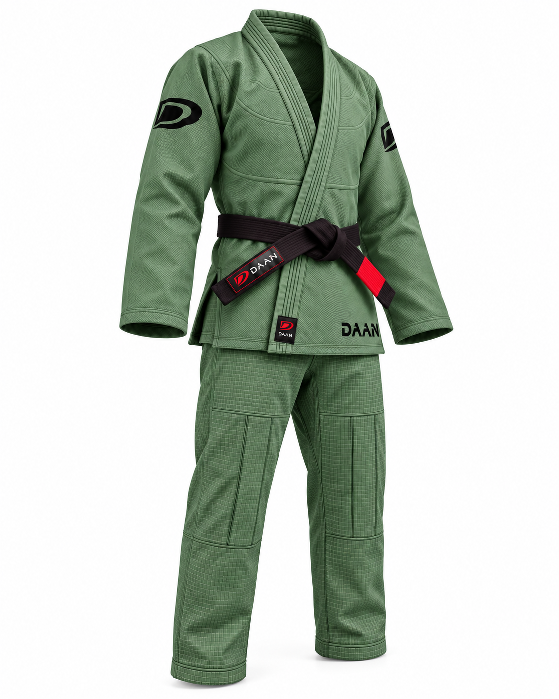 DAAN green Ultralight BJJ gi for men, 300 GSM pearl weave jacket, view 5