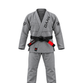 Steel grey BJJ gi jacket and pants set, front view