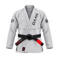Heather grey DAAN Arctic Signature BJJ gi jacket, front view