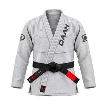 Heather grey DAAN Arctic Signature BJJ gi jacket, front view
