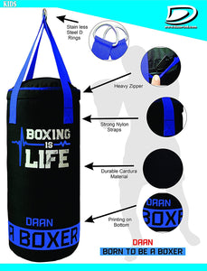 DAAN MMA Kids Boxing Punching Bag Set with Free Boxing Gloves Training Muay Fitness Workout Kickboxing Thai Taekwondo Exercise Fitness 50cm UNFILLED - DAANMMAUSA