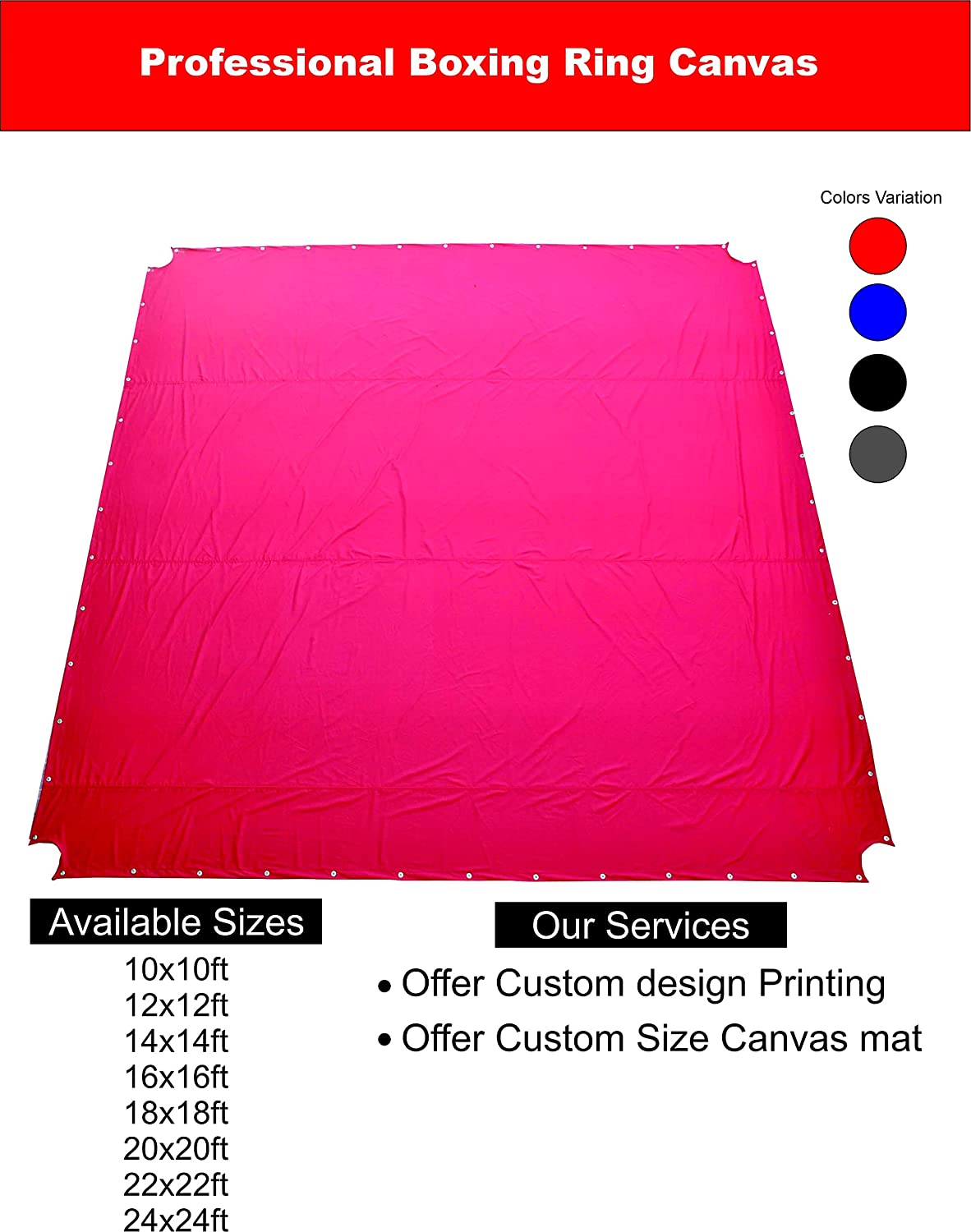 Boxing Ring Professional Boxing Ring Canvas Mat UFC TNA MMA Cage Canvas Mat Cover for Boxing and Wrestling - DAANMMAUSA