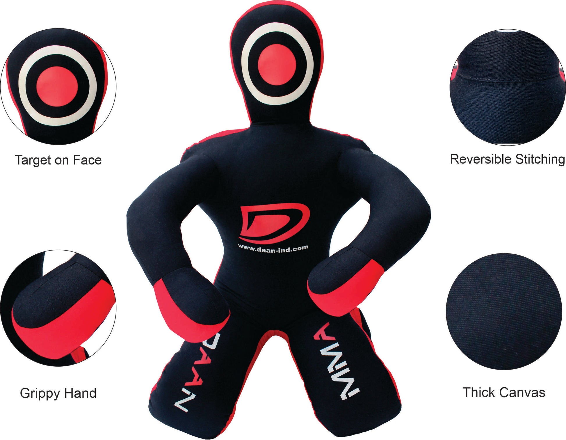 Daan Mma Grappling Dummy Judo Punching Bag Dummy BJJ Sitting Position Brazilian JIU Jitsu Submission Self Defense Wrestling Canvas Dummy UNFILLED - DAANMMAUSA